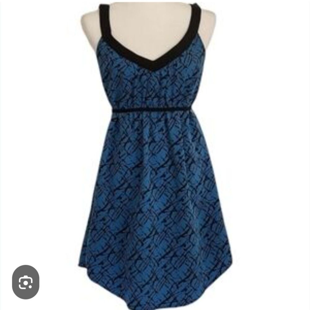Petticoat Alley blue black‎ babydoll 100% silk mini dress coquette girly Size L